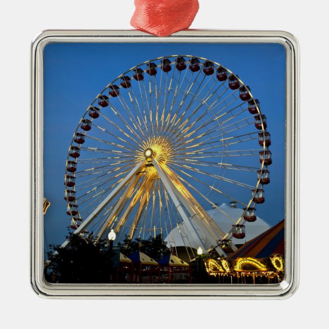 Adorno Metálico EE.UU., Illinois, Chicago, Cityscapes, Luz (Frente)