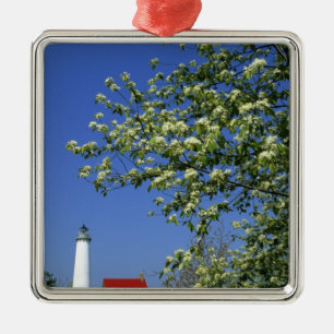 Adorno Metálico EE. UU., Michigan, East Tawas. Faro de Tawas con