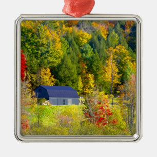 Adorno Metálico EE. UU., Vermont. Follaje de otoño a lo largo de l