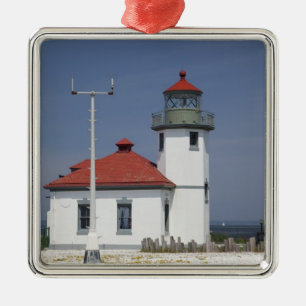 Adorno Metálico EE. UU., Washington, Seattle, Faro de Alki Point, 