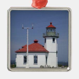 Adorno Metálico EE. UU., Washington, Seattle, Faro de Alki Point,