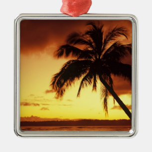 Adorno Metálico EEUU, Hawaii, Maui, colorida puesta de sol en un
