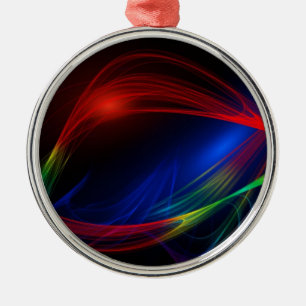 Adorno Metálico Efecto de remolino abstracto azul, rojo y verde