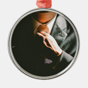 Adorno Metálico Efecto de sombra del lazo del hombre de negocios