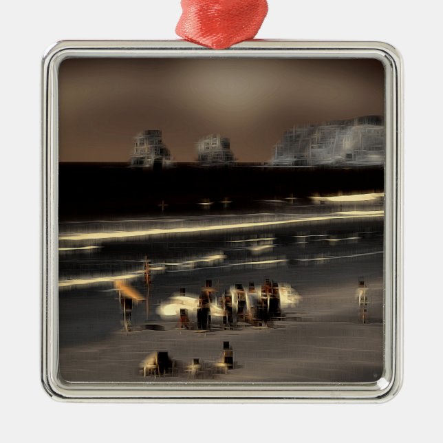 Adorno Metálico Efecto digital de playa de "impresión" de estilo (Frente)