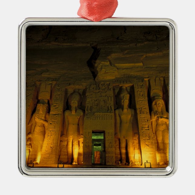 Adorno Metálico Egipto, Abu Simbel, fachada iluminada de pequeño (Frente)