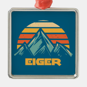 Adorno Metálico Eiger Suiza Retro Turquesa