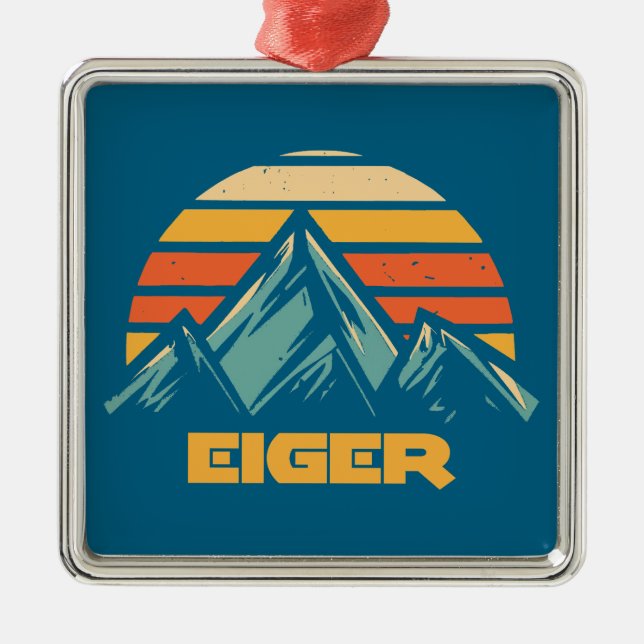 Adorno Metálico Eiger Switzerland Retro Turquoise (Frente)