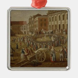 Adorno Metálico Ejecutantes de la calle en la alteración Markt,