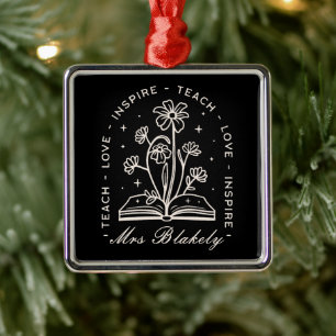 Adorno Metálico El amor de enseñanza inspira a los profesores bruj