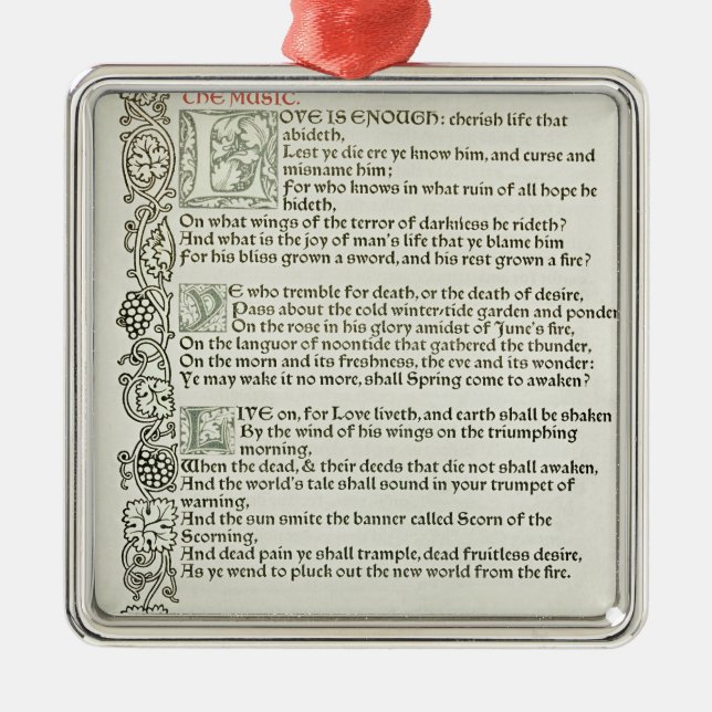 Adorno Metálico El amor es bastante, 1897 (Frente)