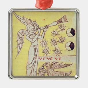 Adorno Metálico El ángel que sopla la trompeta