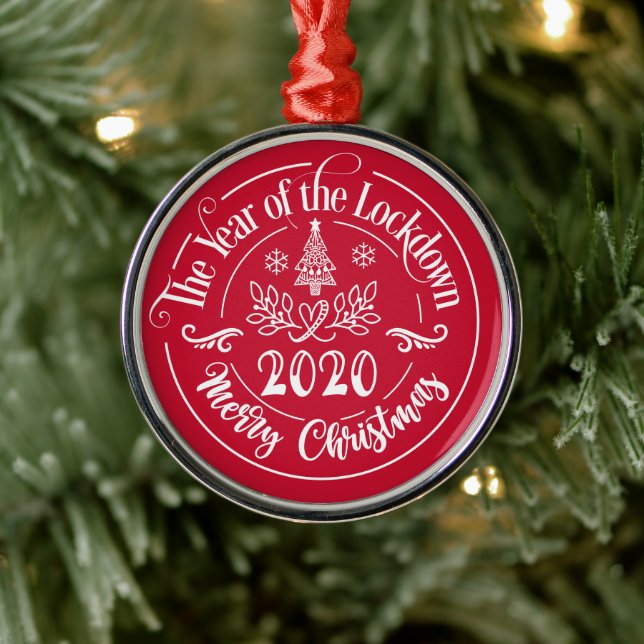 Adorno Metálico El Año Del Bloqueo 2020 Navidades Graciosos (Árbol)