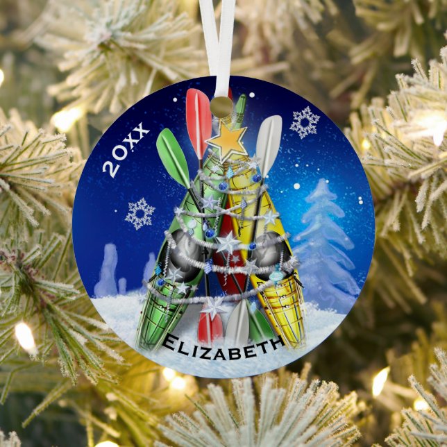 Adorno Metálico El árbol de Navidad Kayak (in situ)