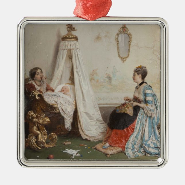 Adorno Metálico El bebé duerme (de Gerolamo Induno) (Frente)