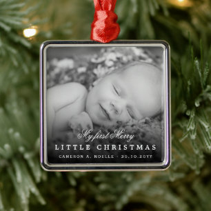 Adorno Metálico El bebé es mi primer hijo de Navidades pequeños, u