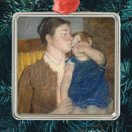 Adorno Metálico El beso de buenas noches de Mary Cassatt a la madr