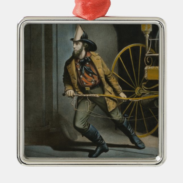 Adorno Metálico El bombero estadounidense: Siempre listo (Frente)