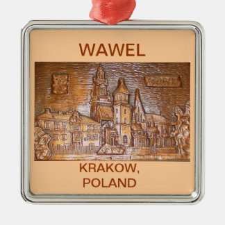 ADORNO METÁLICO EL CASTILLO DE WAWEL, POLONIA DE KRAKOW EN EL FOND