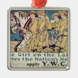 Adorno Metálico El Chica de la tierra sirve a las necesidades de l