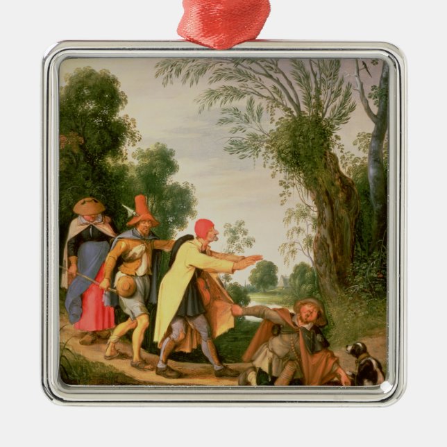 Adorno Metálico El ciego llevando las persianas (Frente)