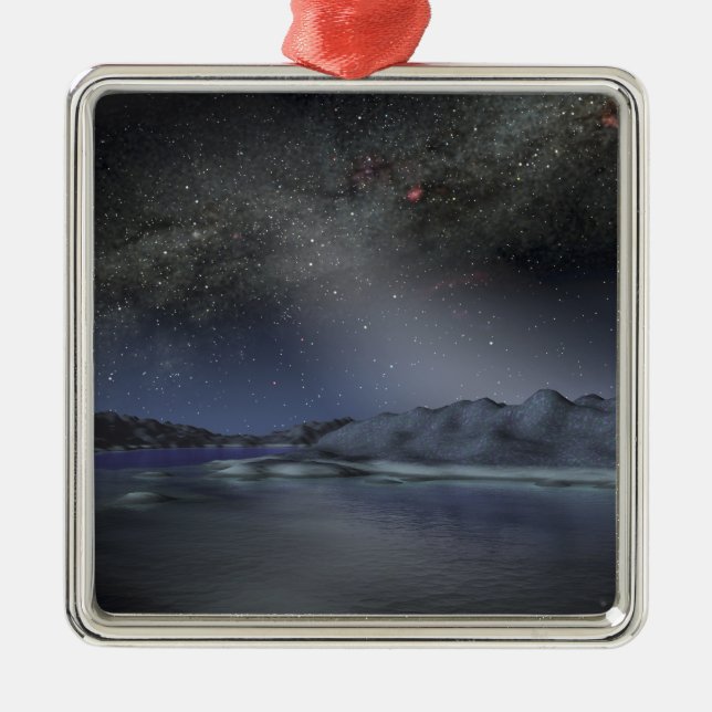 Adorno Metálico El cielo nocturno de un hipotético planeta extrate (Frente)