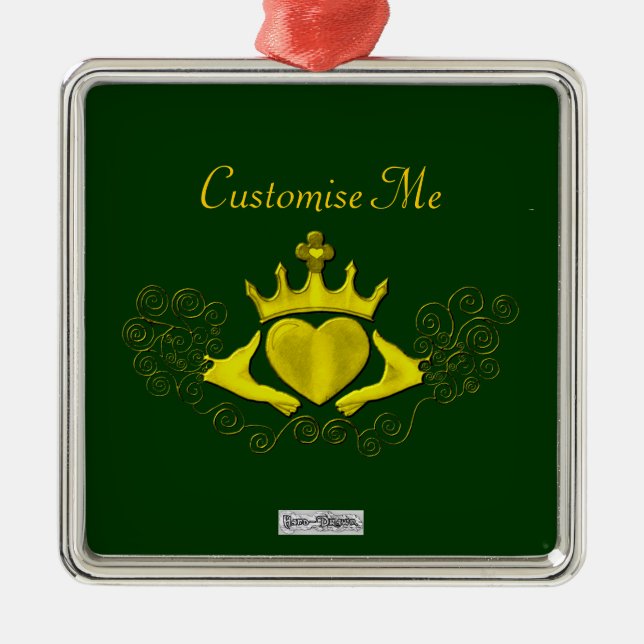 Adorno Metálico El Claddagh (Oro) (Frente)