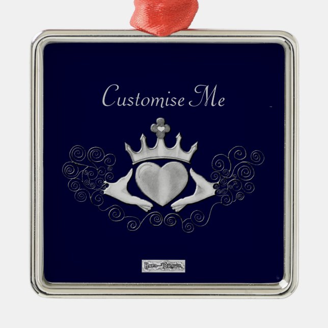 Adorno Metálico El Claddagh (Plata) (Frente)