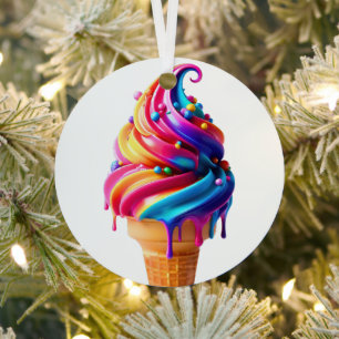 Adorno Metálico El clásico cono de helado vibrante de SlipperyJoe 