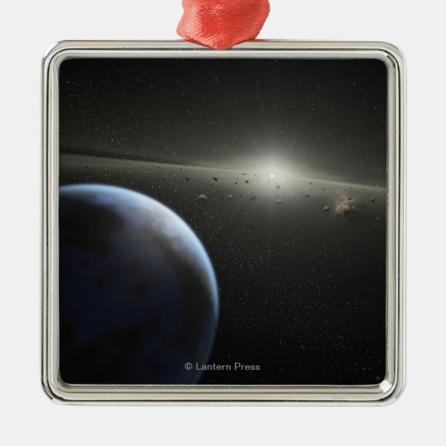 Adorno Metálico El concepto del artista de una fotografía astroide (Frente)