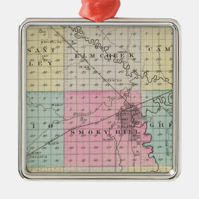 Adorno Metálico El condado de Saline, Kansas (Frente)