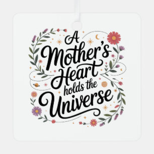 Adorno Metálico El Corazón de una Madre Sostiene el Universo