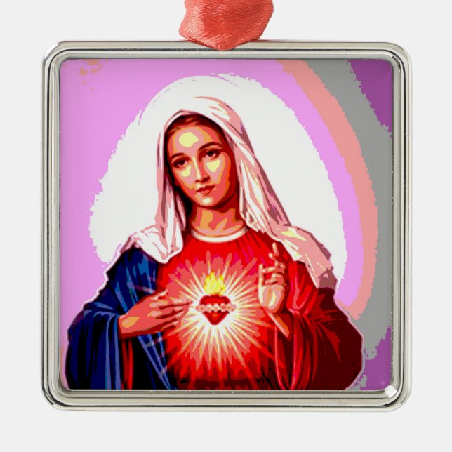 Adorno Metálico El corazón inmaculado de la Virgen María (Frente)