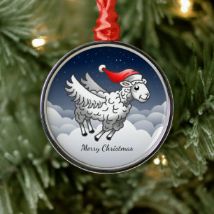 Adorno Metálico El Cordero de Navidad Maravilloso