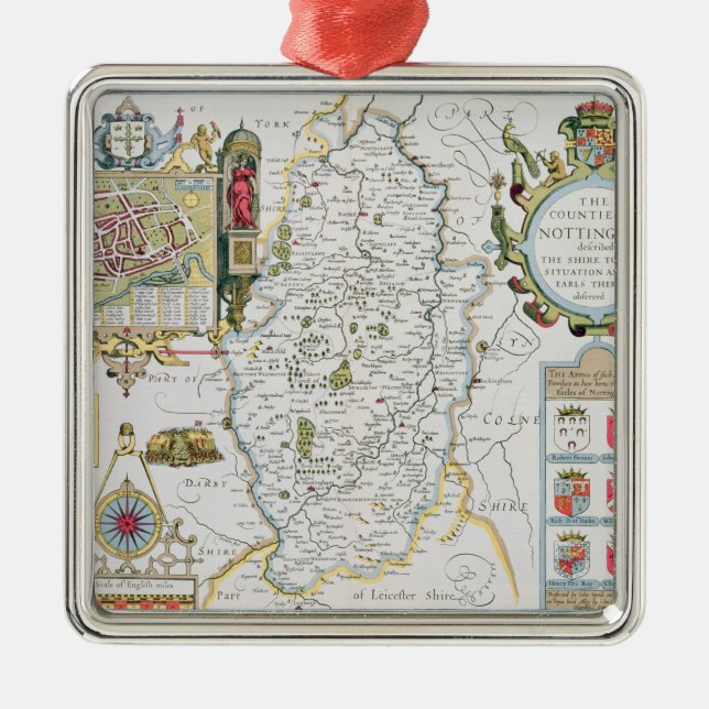 Adorno Metálico El Countie de Nottingham, grabado por Jodocus (Frente)