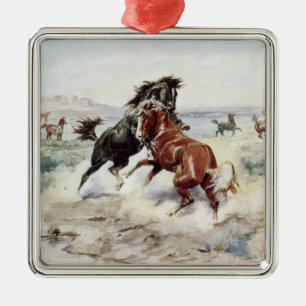 Adorno Metálico El Desafío (Caballos Salvajes Luchando)