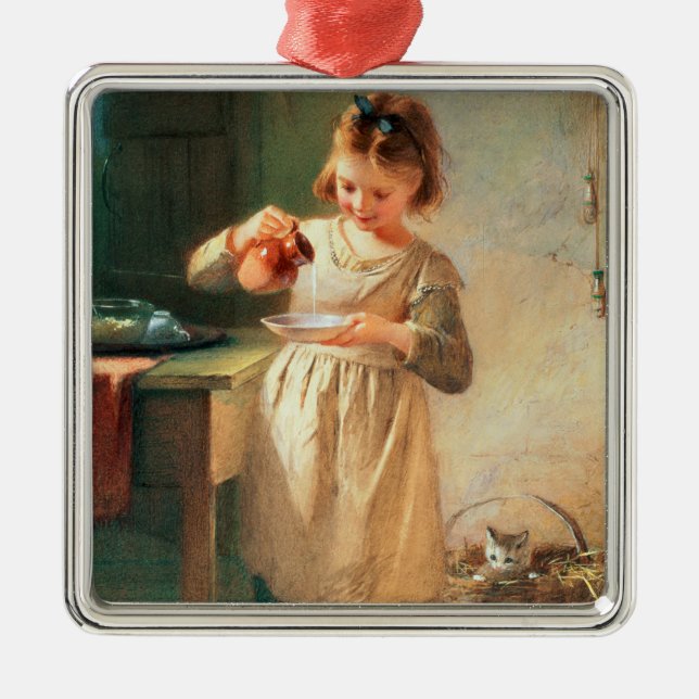 Adorno Metálico El desayuno del gatito (Frente)