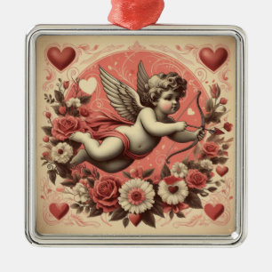 Adorno Metálico El día de San Valentín clásico/vintage/retro cupid