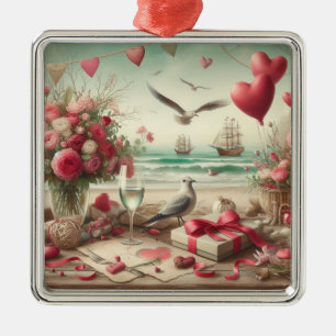 Adorno Metálico El día de San Valentín costero/náutico