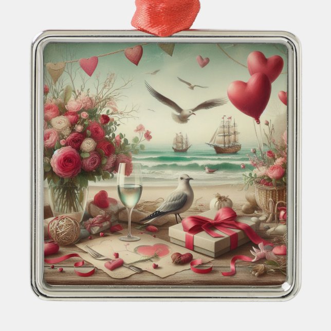 Adorno Metálico El día de San Valentín costero/náutico (Frente)