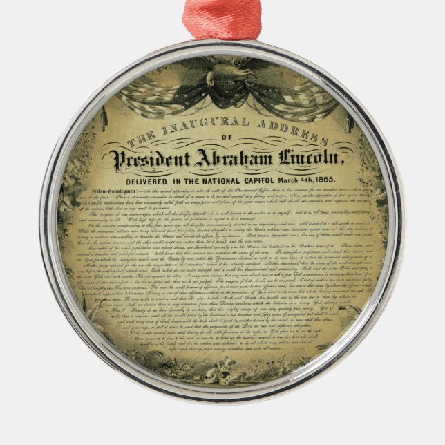 Adorno Metálico El discurso inaugural de presidente Abraham (Frente)