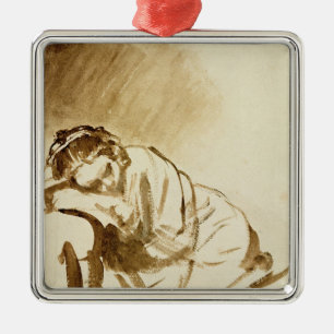 Adorno Metálico El dormir c.1654 de la mujer joven