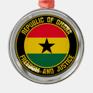Adorno Metálico El emblema de la ronda de Ghana
