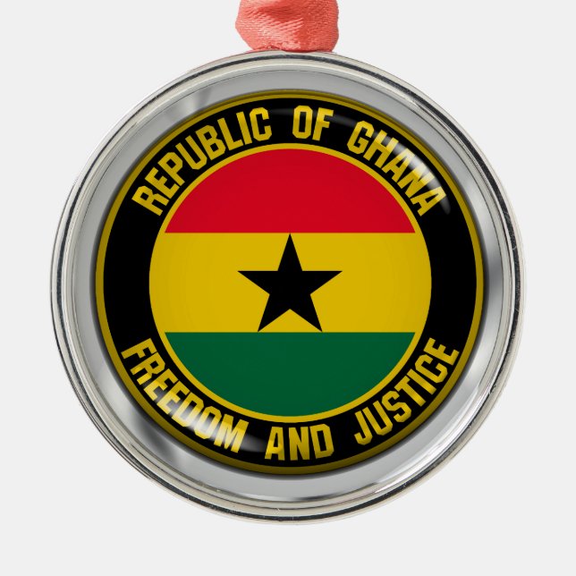 Adorno Metálico El emblema de la ronda de Ghana (Frente)