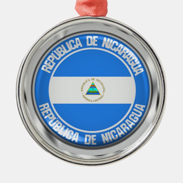 Adorno Metálico El emblema de la ronda de Nicaragua (Frente)