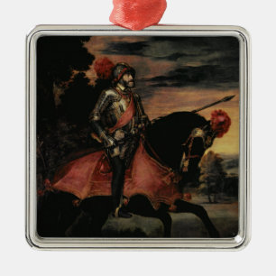 Adorno Metálico El emperador Carlos V a caballo