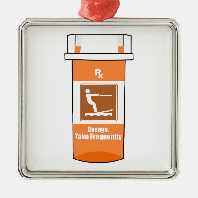 Adorno Metálico El esquí acuático es mi droga (Frente)