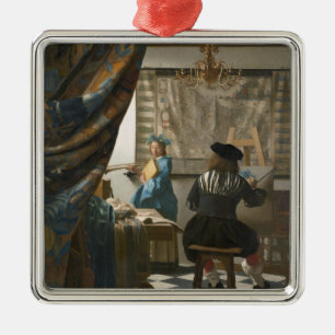 Adorno Metálico El estudio del artista, c.1665-66 (aceite en lona)