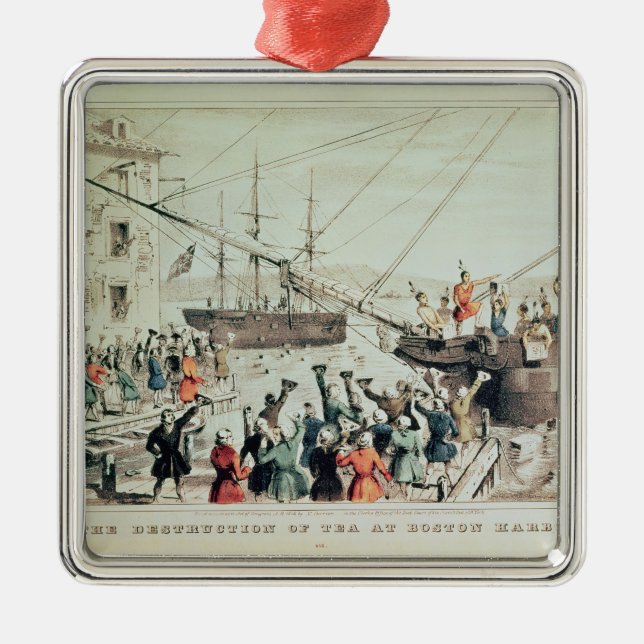 Adorno Metálico El Fiesta del Té de Boston, 1846 (Frente)