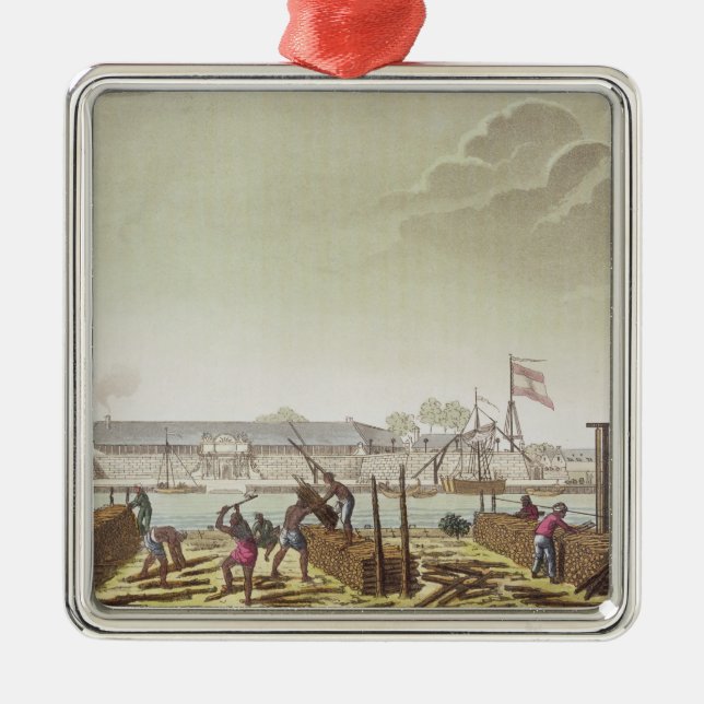 Adorno Metálico El fuerte en Batavia con los madereros nativos, (Frente)